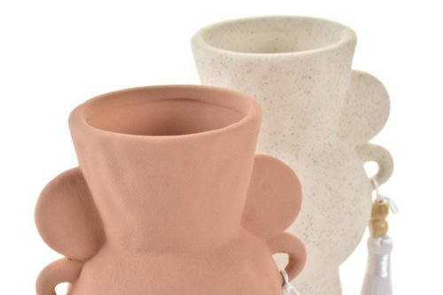 Jarrón terracota borlas