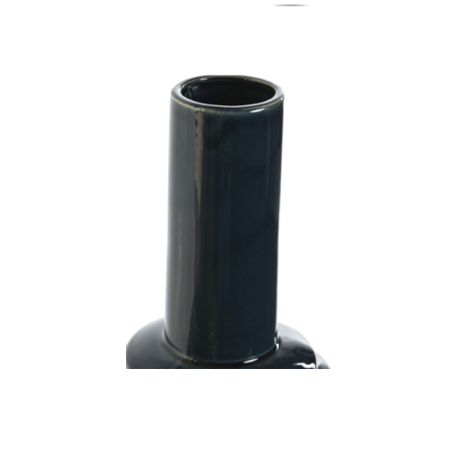 Jarrón porcelana azul oscuro bajo