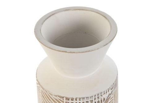 Jarrón madera mango blanco
