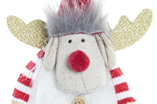 Figura reno navidad rojo-gris