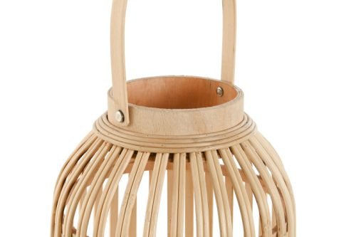 Portavela bambú natural