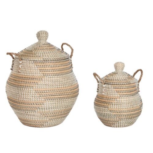 Cesta con tapa segagrass set 2