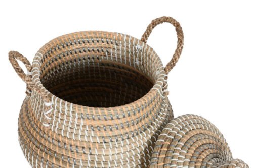 Cesta con tapa segagrass set 2