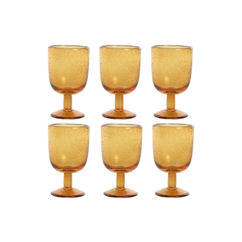 Copa crsital ambar set 6 u