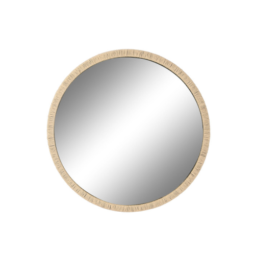 Espejo circular ratán cristal