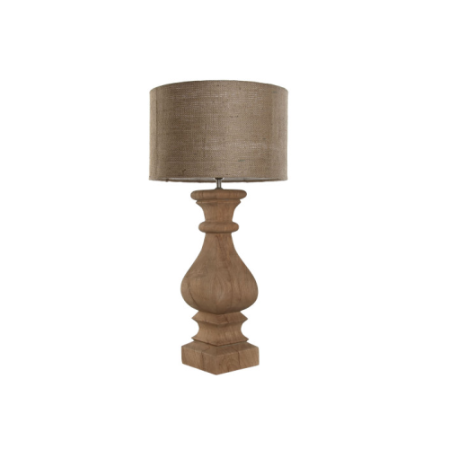 Lámpara sobremesa madera jute