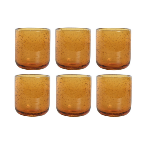 Vaso crsital ámbar set 6 u
