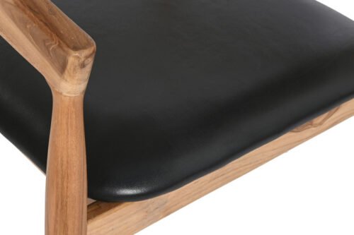 Silla teca piel negro