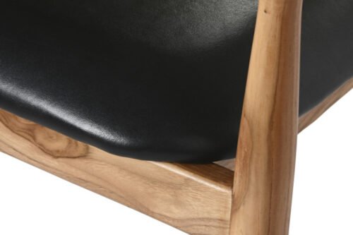 Silla teca piel negro